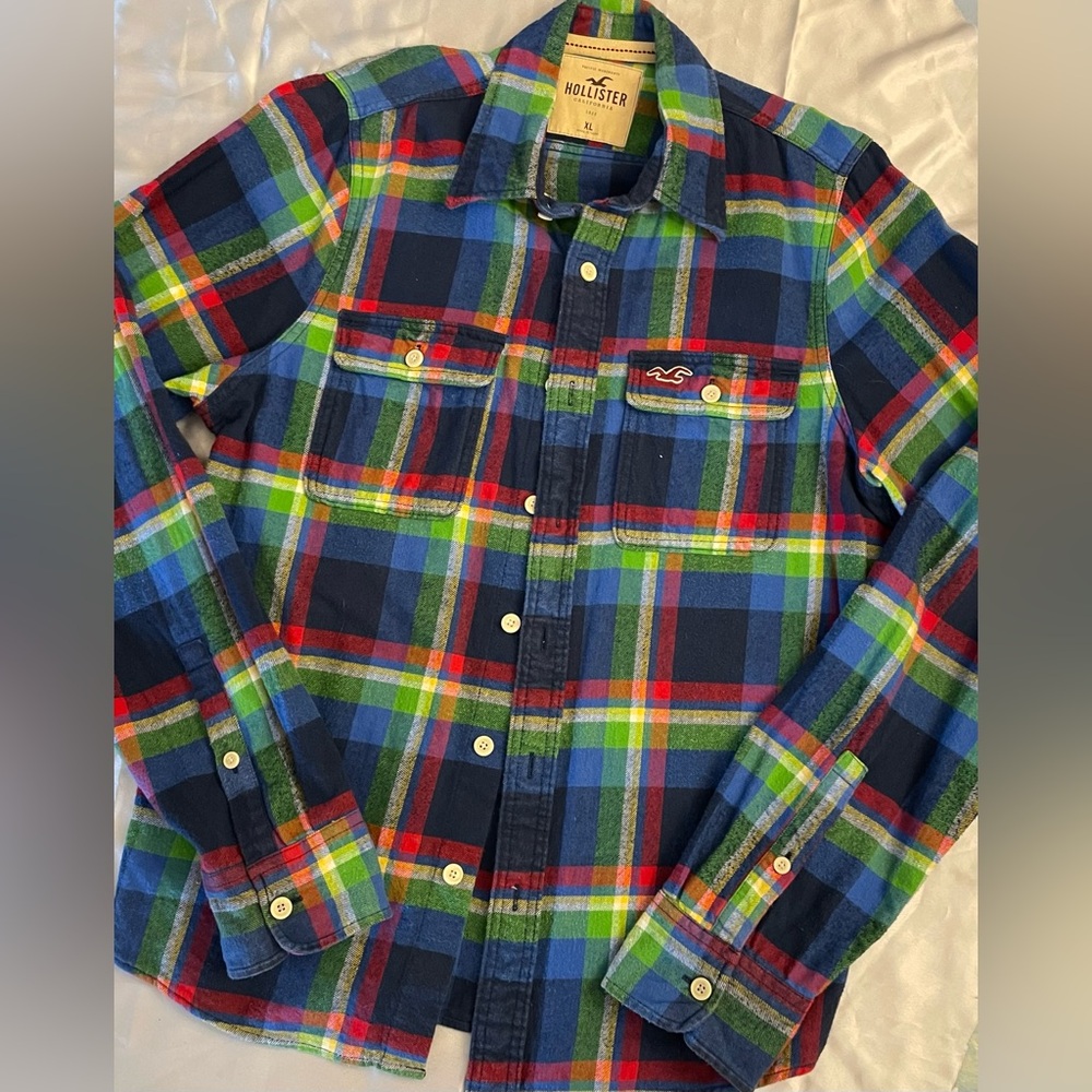 Flannel Button Down Shirt by Hollister